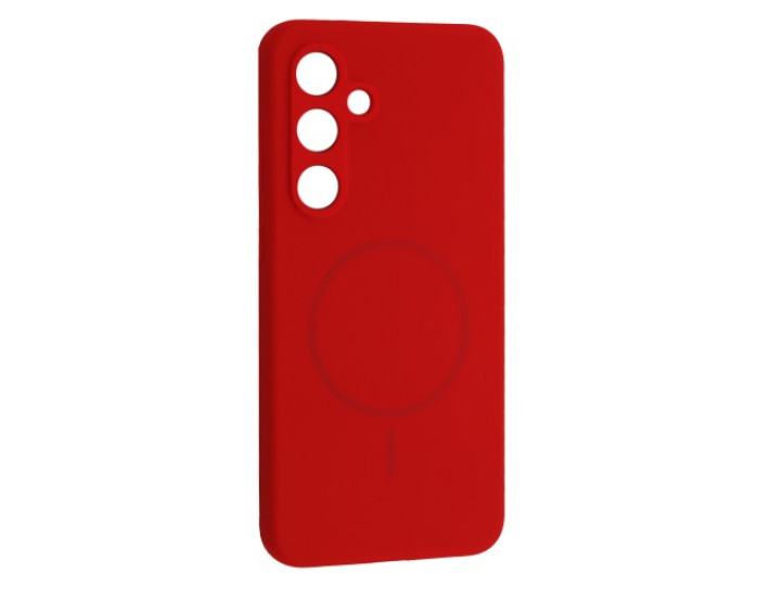 Чехол-силикон Luxury + MagSafe Samsung S25, Red