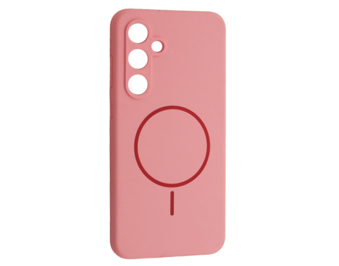 Чехол-силикон Luxury + MagSafe Samsung S25, Rose pink