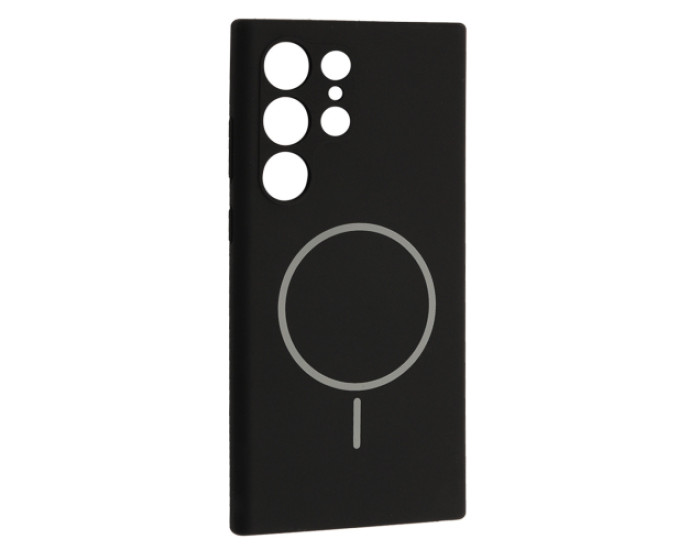Чехол-силикон Luxury + MagSafe Samsung S25 Ultra, Black