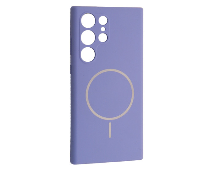 Чехол-силикон Luxury + MagSafe Samsung S25 Ultra, Elegant purple