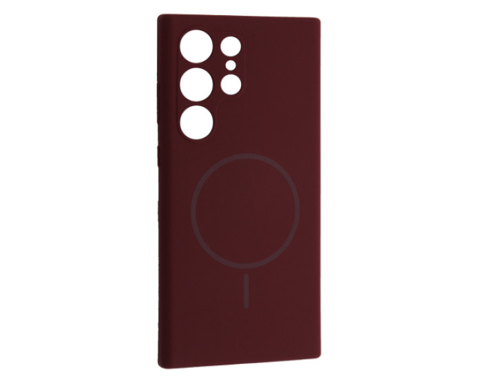 Чехол-силикон Luxury + MagSafe Samsung S25 Ultra, Plum