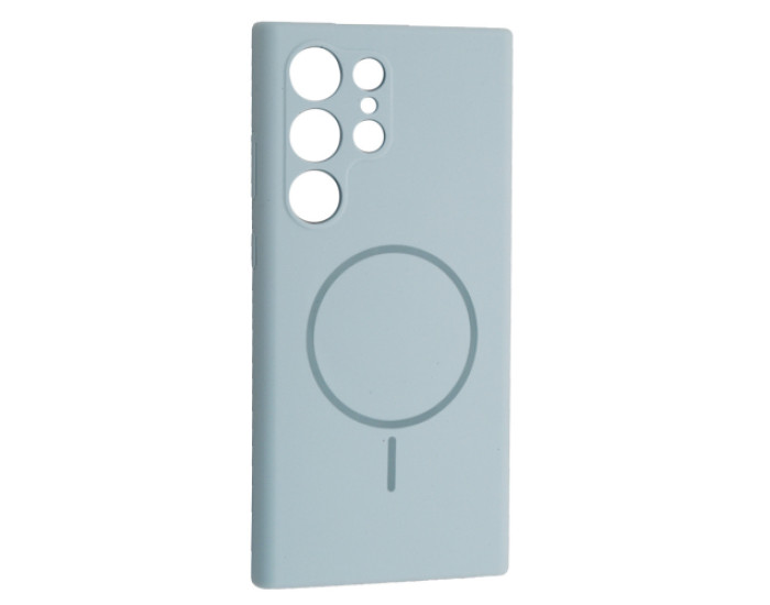 Чехол-силикон Luxury + MagSafe Samsung S25 Ultra, Sky blue