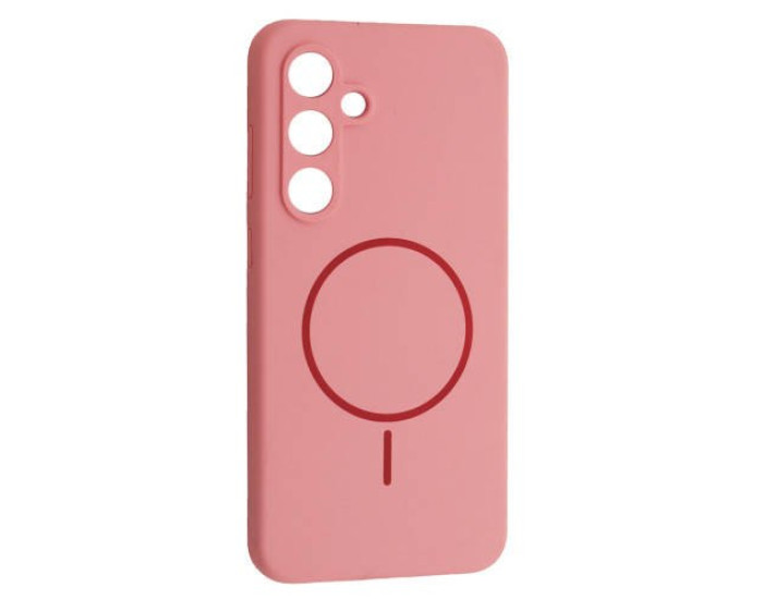 Чехол-силикон Luxury + MagSafe Samsung S25+/S25 Plus, Rose pink