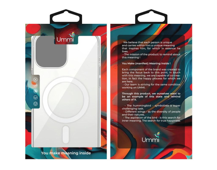 Чехол-силикон Ummi Transparent with MagSafe iPhone 13 Pro, прозрачный