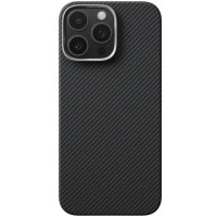 Чохол-силікон Carbon Protection Slim (MagSafe) iPhone 14 Pro, чорний (М'ята упаковка)