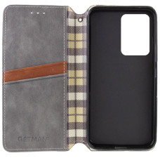 Чохол-книга шкіряний GETMAN Cubic Samsung S25 FE, Сірий