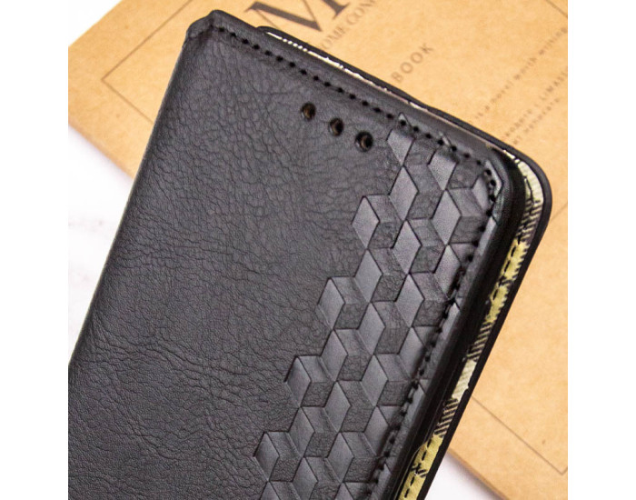 Чехол-книга Кожаный GETMAN Cubic Motorola Moto G17, черный