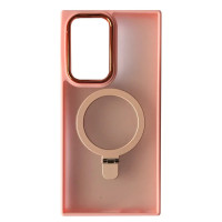 Чехол-силикон Matte Ring MagSafe Samsung S22 Ultra, Light pink