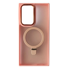 Чехол-силикон Matte Ring MagSafe Samsung S22 Ultra, Light pink