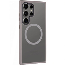 Чехол-силикон Metal Buttons with MagSafe Colorful Samsung S24 Ultra, серый