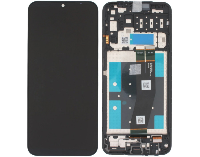Дисплей з сенсорним екраном (модуль) Samsung A145 Galaxy A14 чорний з рамкою, з чорним шлейфом, оригінал