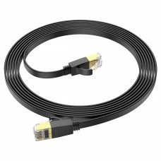 LAN кабель Hoco US07 General pure copper flat network cable 6Gbit/3m, черный