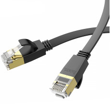 LAN кабель Hoco US07 General pure copper flat network cable 6Gbit/3m, черный
