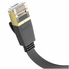 LAN кабель Hoco US07 General pure copper flat network cable 6Gbit/3m, черный