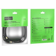 LAN кабель Hoco US07 General pure copper flat network cable 6Gbit/3m, черный
