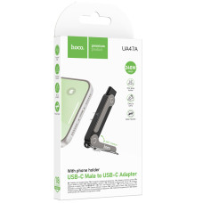 Переходник Hoco UA47A Type-C male to Type-C female, черный