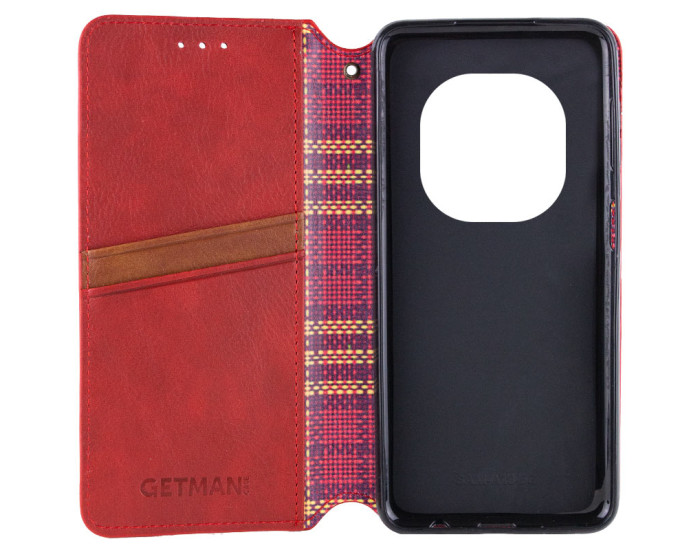 Чохол-книга шкіряний GETMAN Cubic Xiaomi Redmi Note 15 Pro 5G, червоний