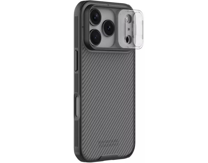 Карбонова-накладка Nillkin Camshield Pro iPhone 17 Pro, прозорий/чорний