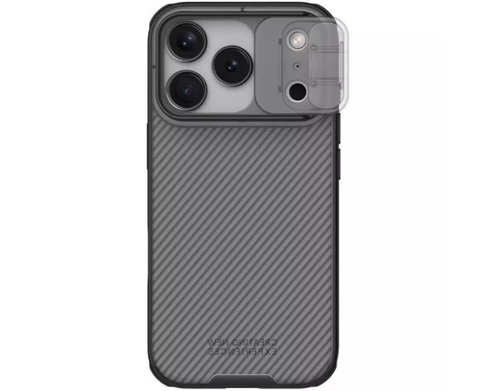 Карбонова-накладка Nillkin Camshield Pro iPhone 17 Pro, прозорий/чорний