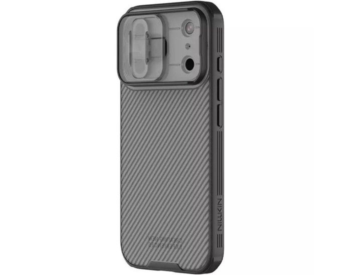Карбонова-накладка Nillkin Camshield Pro iPhone 17 Pro, прозорий/чорний