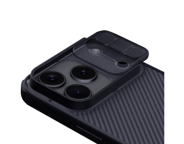 Карбонова-накладка Nillkin Camshield Pro iPhone 17 Pro, прозорий/чорний