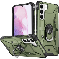 Чехол-силикон Ударопрочный Pathfinder Ring Samsung S21 FE, зеленый 