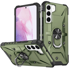 Чехол-силикон Ударопрочный Pathfinder Ring Samsung S21 FE, зеленый 