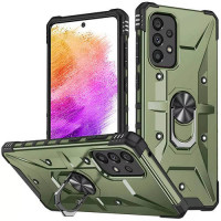 Чехол-силикон Ударопрочный Pathfinder Ring Samsung A73 5G (Зеленый / Army Green)