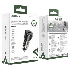 Автомобильное зарядное устройство Acefast B12 60W (USB-A+USB-C) черное