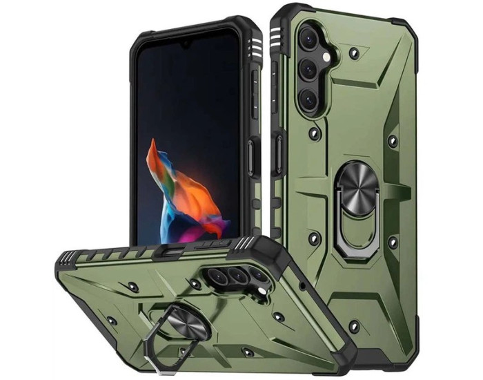 Чехол-силикон Ударопрочный Pathfinder Ring Samsung A34 5G, зеленый