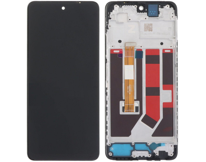 Дисплей с сенсорным экраном (модуль) Oppo A58 4G, черный с рамкой, оригинал