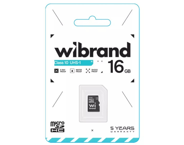 Карта пам'яті Wibrand microSDXC (UHS-1) 16Gb class 10