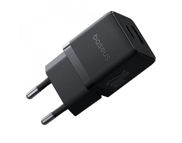 Мережеве зарядний пристрій Baseus Palm C+U 20W + Cable Type-C to Type-C (P10111608113-01) Black