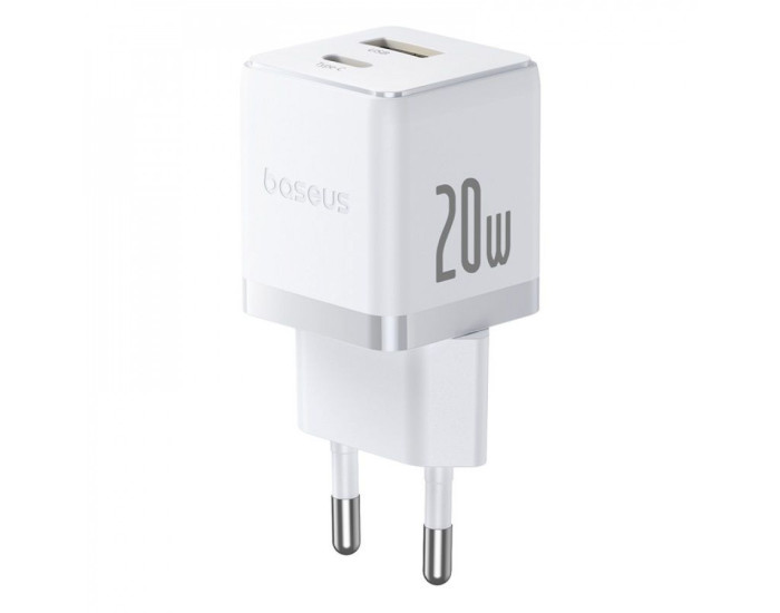 Мережеве зарядний пристрій Baseus Palm C+U 20W + Cable Type-C to Type-C (P10111608113-01) Black