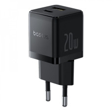 Мережеве зарядний пристрій Baseus Palm C+U 20W + Cable Type-C to Type-C (P10111608213-01) біле
