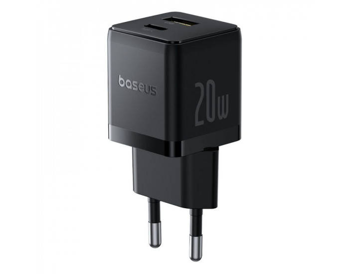 Мережеве зарядний пристрій Baseus Palm C+U 20W + Cable Type-C to Type-C (P10111608213-01) біле