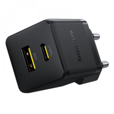 Мережеве зарядний пристрій Baseus Palm C+U 20W + Cable Type-C to Type-C (P10111608213-01) біле