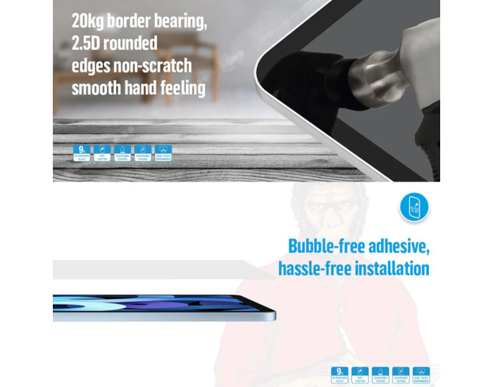 Захисне Скло Blueo HD iPad Pro 11" (2018–22) /Air 4/5 10,9" (2020–22) прорачний