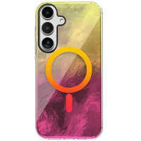 Чохол-силікон Shiny Mountain MagSafe Samsung S24 FE, Yellow/Pink