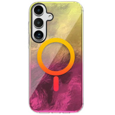 Чехол-силикон Shiny Mountain MagSafe Samsung S24 FE, Yellow/Pink