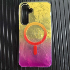 Чехол-силикон Shiny Mountain MagSafe Samsung S24 FE, Yellow/Pink