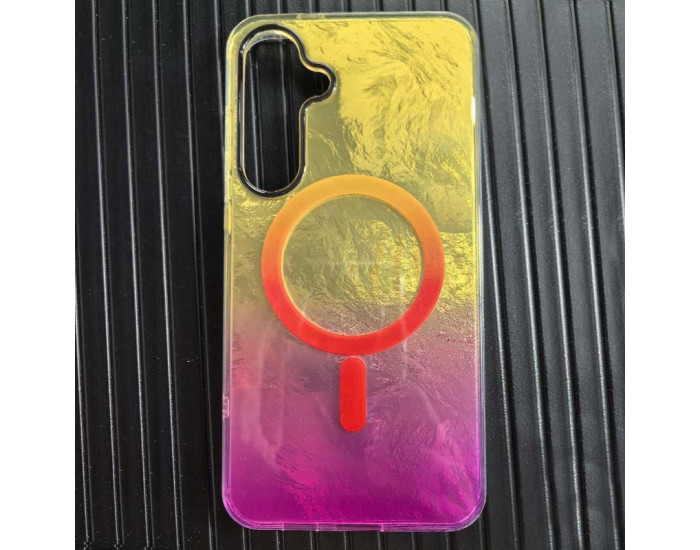 Чехол-силикон Shiny Mountain MagSafe Samsung S24 FE, Yellow/Pink