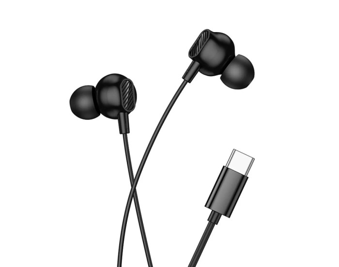 Проводные наушники Hoco M117 Victory universal digital Type-C с микрофоном, черные