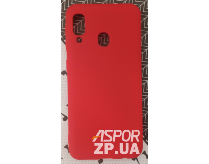Чехол-силикон Smtt (с микрофиброй) Samsung A202 A20E, красный