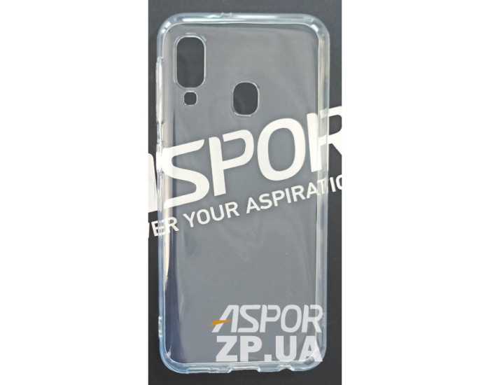 Чехол-силикон Smtt (с микрофиброй) Samsung A202 A20E, прозрачный