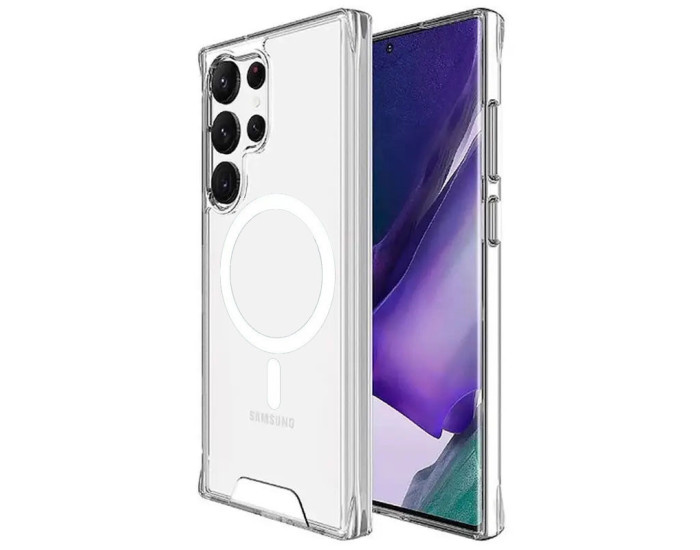 Чехол-силикон Space Case with MagSafe Samsung S24 Ultra, прозрачный															