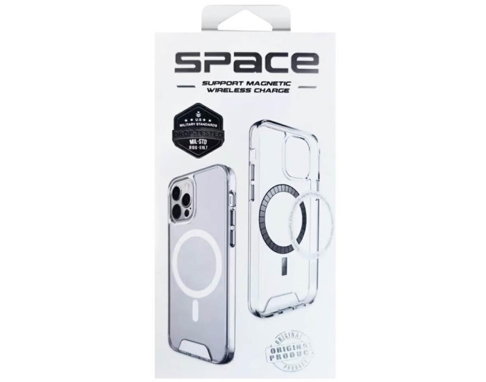 Чехол-силикон Space Case with MagSafe Samsung S26 /S26 Pro, прозрачный															