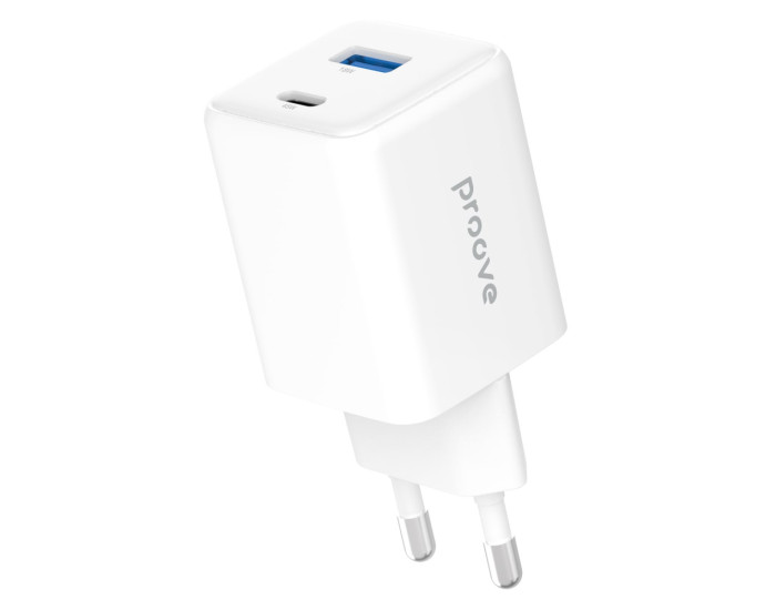 Сетевое зарядное устройство Proove Pocket GaN 45W (Type-C + USB) белый