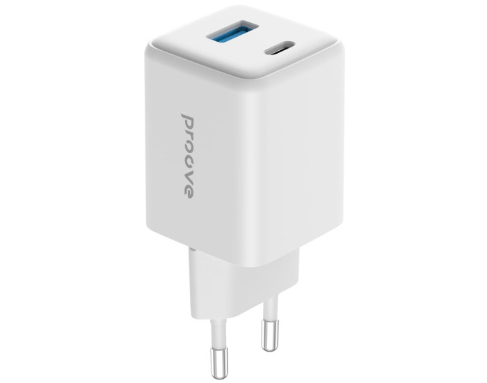 Сетевое зарядное устройство Proove Pocket GaN 45W (Type-C + USB) белый
