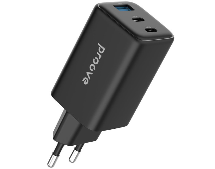 Сетевое зарядное устройство Proove Pocket GaN 65W (2Type-C + USB) черный